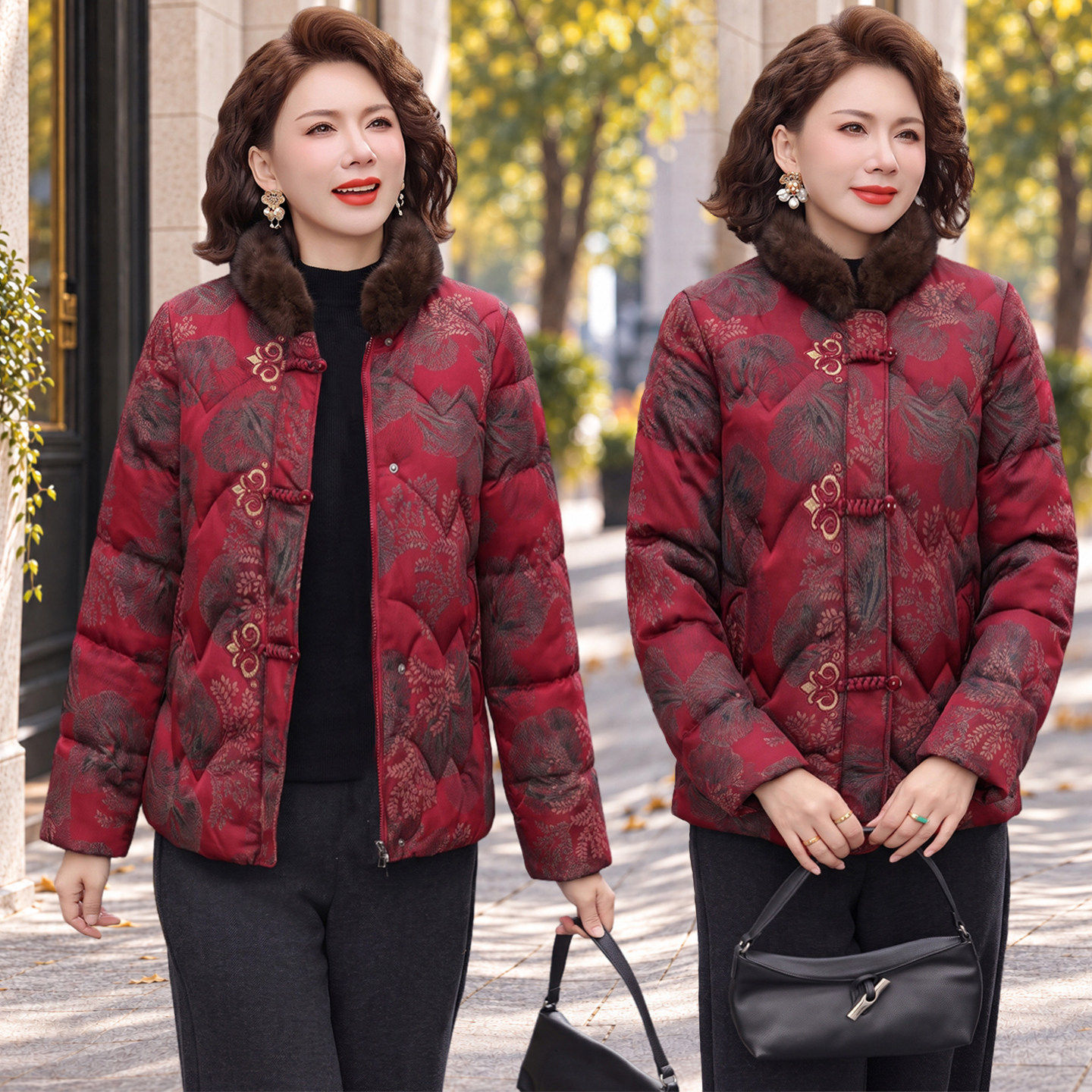 妈妈棉衣棉服女2026年新款冬季夹棉外套加绒加厚冬装女款中老年人