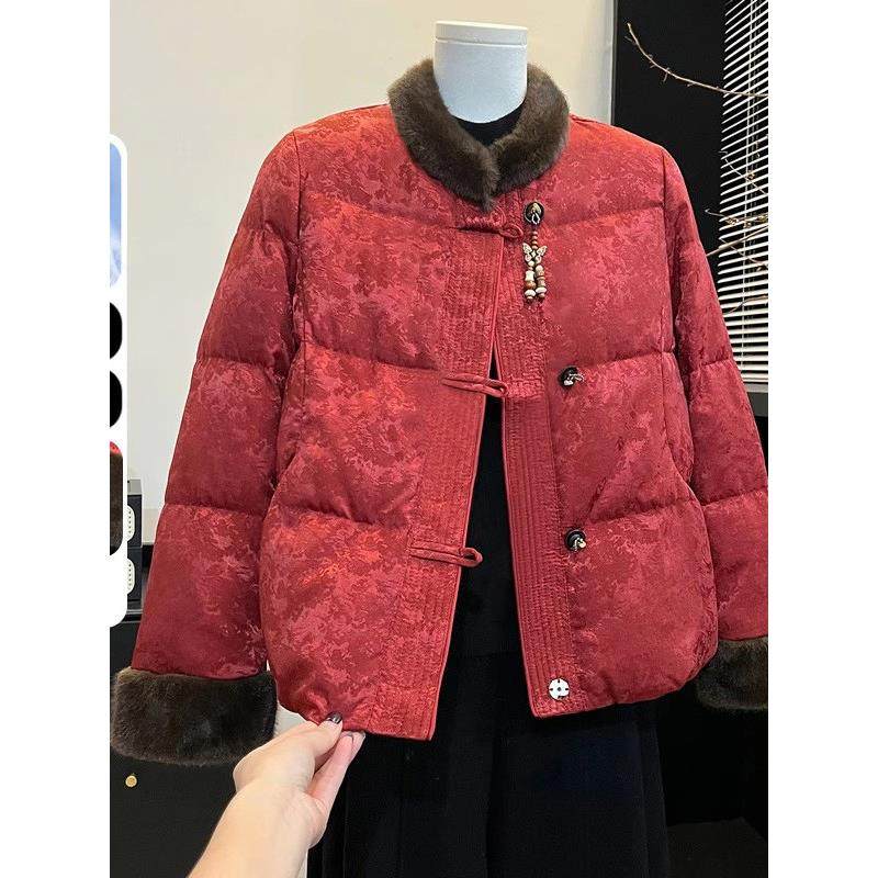 新中式羽绒服女冬装2025新款国风唐装棉袄外套秋冬过年衣服,女装/女士精品,上衣,淘宝优惠券,粉丝福利购,淘宝优惠卷
