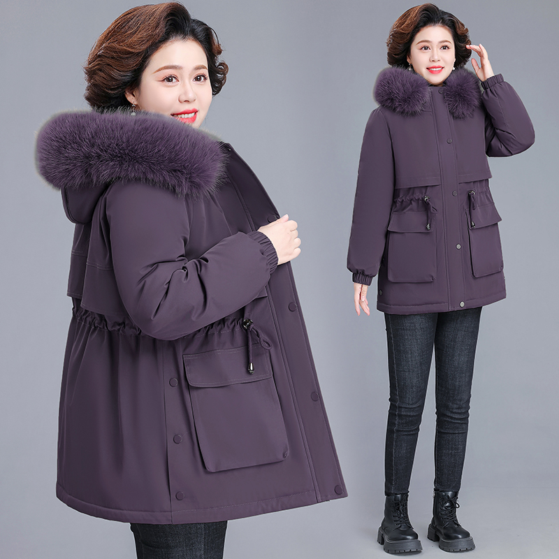 妈妈派克服2025新款冬季可拆卸内胆中老年女冬装羽绒棉服外套洋气