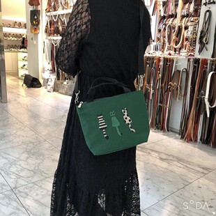 韩国东大门wing档口单肩包 9cm 休闲刺绣三只猫斜挎包手拎包27