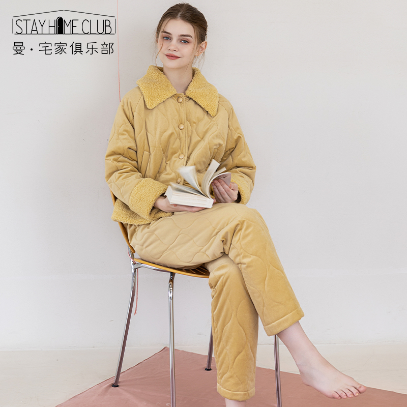 休闲保暖套装提花绒曼诺曼蒂克女