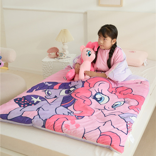 秋冬加厚加绒恒温豆豆绒防踢被儿童睡袋中大童一体防踢被四季通用