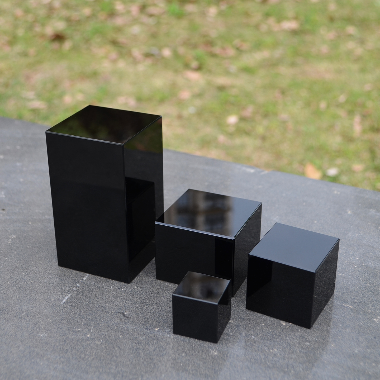 黑色水晶玻璃小方块底座正方长方体奖杯摆件可刻字尺寸定制瓶盖子