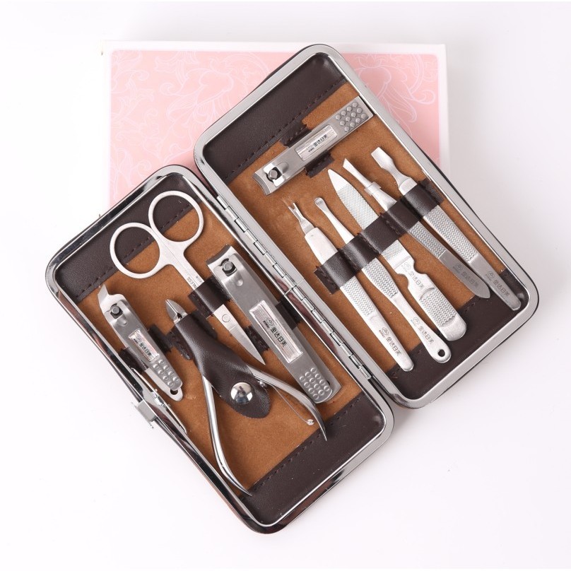 正品镀铬指甲套装修甲刀指甲刀美容套装10件套RM77016死皮剪