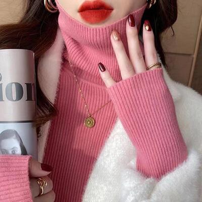 高领毛衣女2025新款修身洋气堆堆领打底衫冬季加厚长袖针织衫上衣