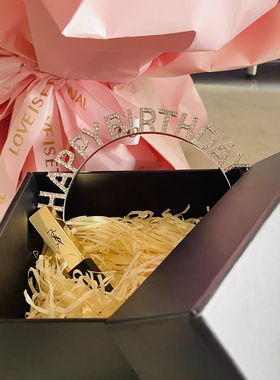 生日发箍HappyBirthday头箍字母闪钻皇冠头冠网红头饰拍照装饰