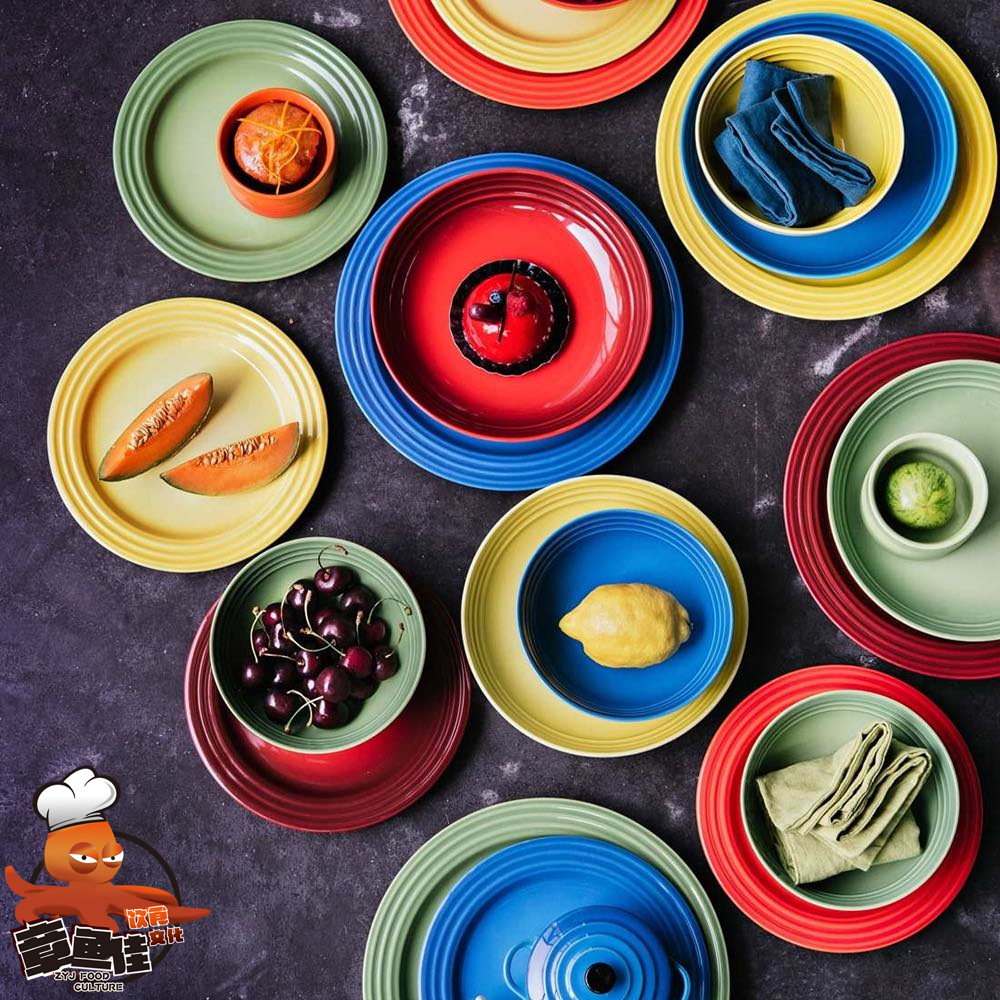 法国酷彩陶瓷餐具早餐盘子碗深盘