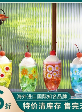 日本Aderia Retro石冢硝子玻璃杯高脚杯糖果罐果汁奶茶饮料复古
