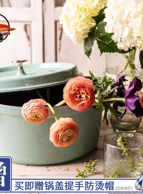 法国Staub 珐琅铸铁锅圆形炖锅22/24/26/28cm多功能炖煮煲汤锅