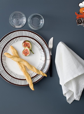 瑞典Gustavsberg骨瓷餐具Ribb肋骨线巧克力色咖啡杯碟组盘子北欧