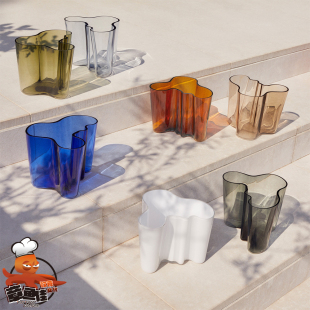 芬兰iittala传奇湖泊花瓶Aalto手工吹制玻璃花器摆件设计师北欧风