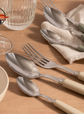 法国Sabre Paris 西餐具Pop 18/10不锈钢刀叉勺子牛排刀叉子彩色