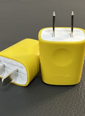 公牛电插头二头两脚接线摔不烂两孔两角项电源2脚极黄色插头10L4S