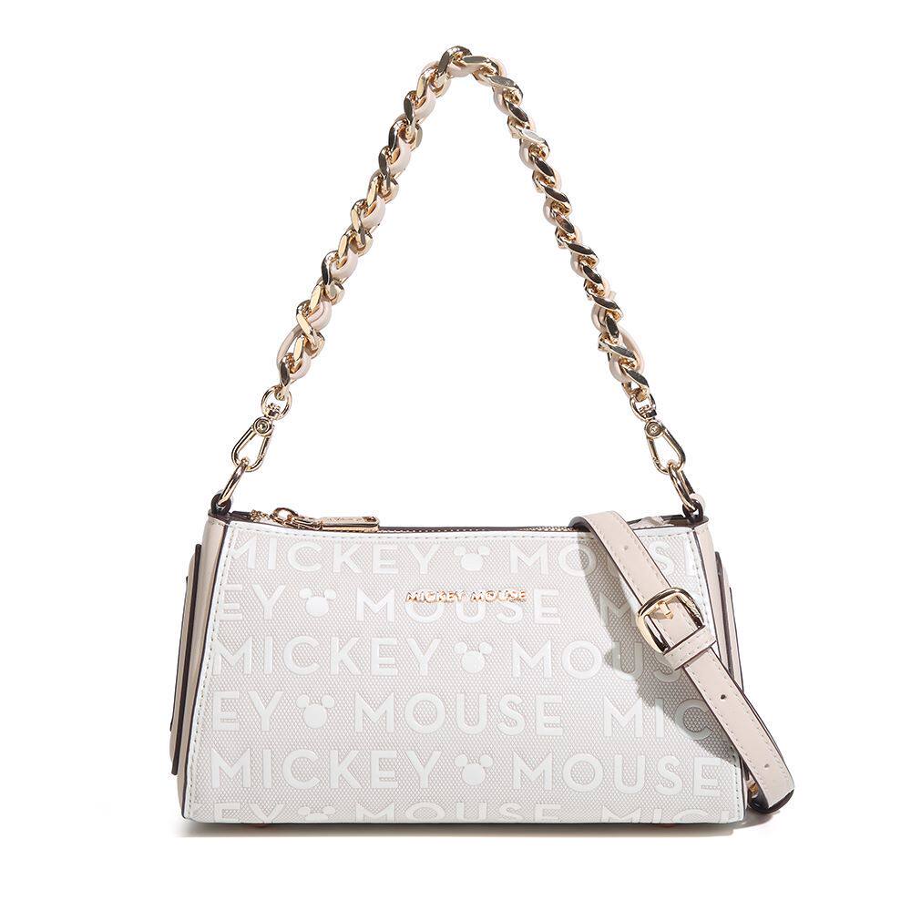 Disney迪士尼新款双拼色单肩斜挎手提小众轻奢百搭腋下三角包女款