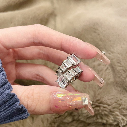 戒指微镶开口戒指百搭复古简约女