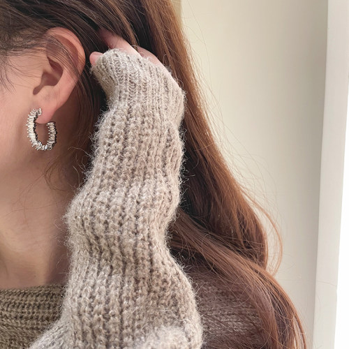 耳饰银色耳环银针锆石