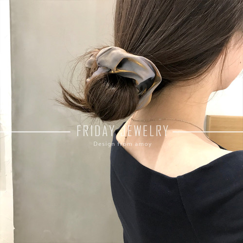 韩国质感纯色扎马尾头绳大肠发圈