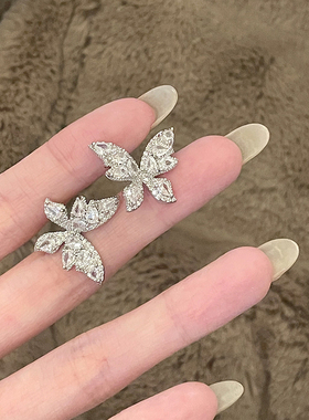 FRIDAY JEWELRY锆石微镶精致小巧气质百搭蝴蝶耳饰耳环耳钉银针