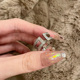 FRIDAY JEWELRY定制款 轻奢线条气质百搭复古锆石可调节食指戒指