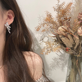 银色锆石流苏个性 FRIDAY JEWELRY定制款 气质少女甜美耳饰耳环耳钉