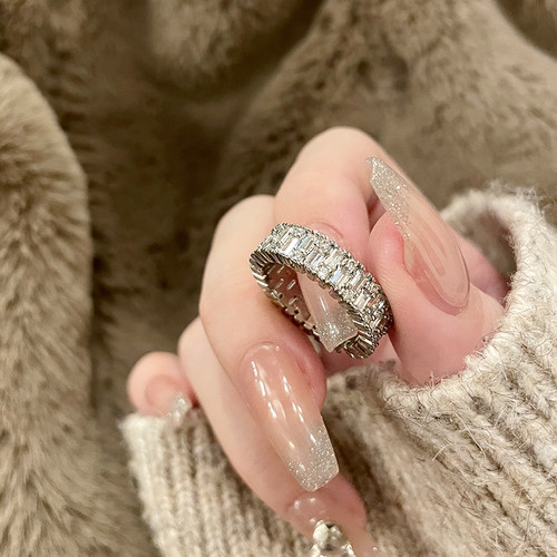 锆石镶嵌百搭可调节指环定制款