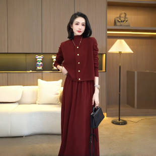 李思桐冬季 针织马甲连衣裙两件套连衣裙子7399 炸街一整套洋气女装