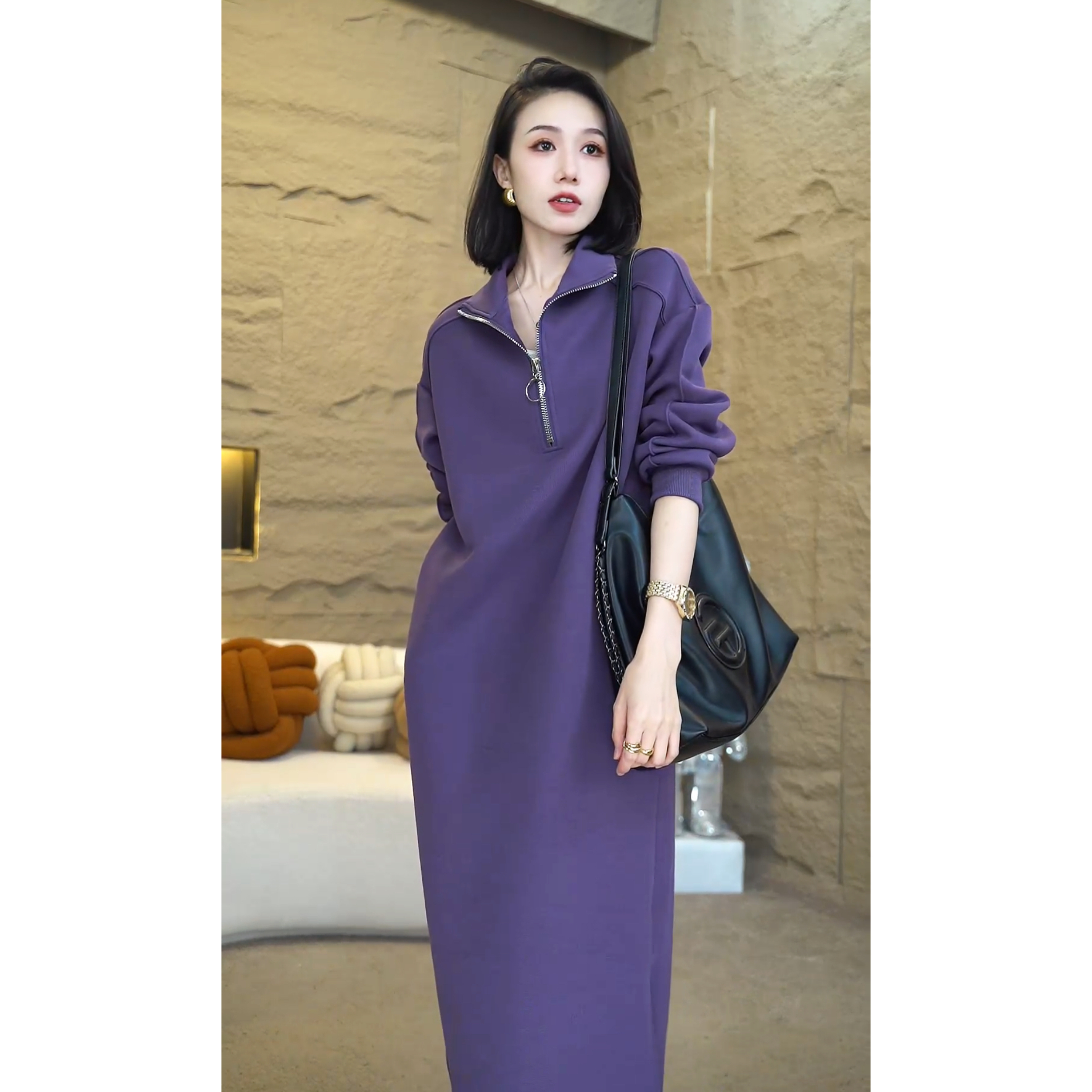 秋季新款洋气上档次轻奢小众高级感女装气质服装连衣裙6925
