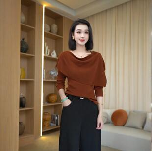 7290 新款 真两件洋气慵懒风上衣独特漂亮针织毛衫 高级感秋装