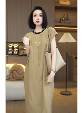 百搭女装时尚显瘦气质衣服夏季新款洋气休闲装连衣裙子7245