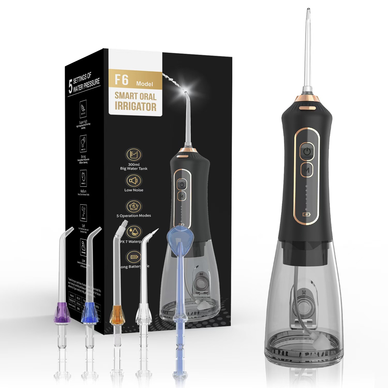 wellleo同款便携式家用冲牙器水牙线F6共5喷嘴