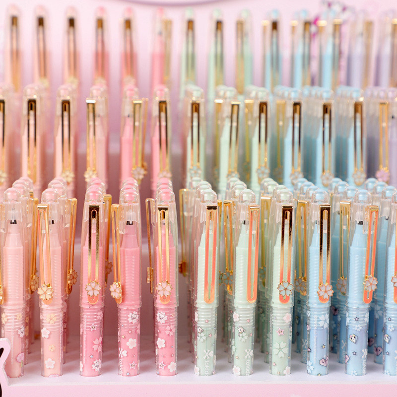 tokidoki樱花独角兽大容量直液中性笔 黑芯0.5按动顺滑小学生书写