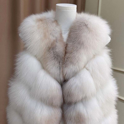 百搭高端真毛狐狸毛皮草马甲女