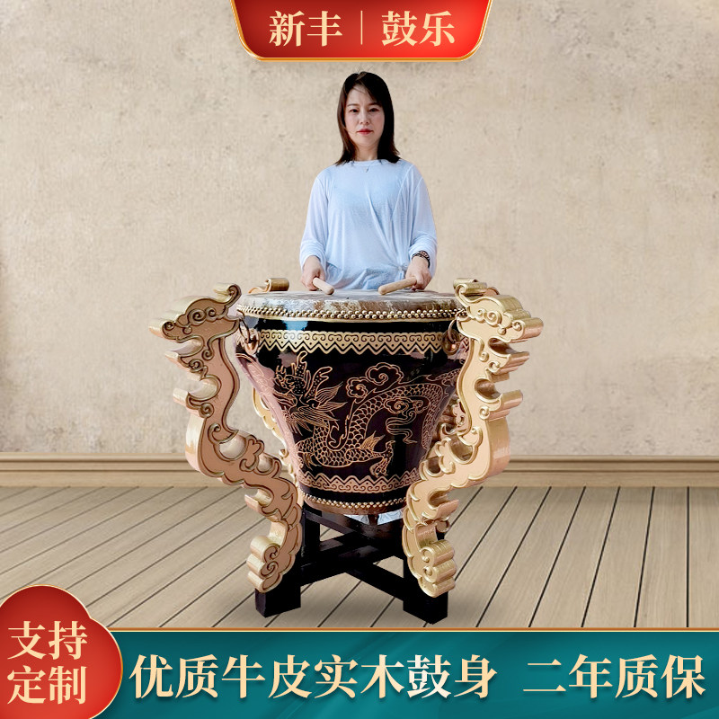 厂家直销16/18/20寸花盆鼓青花瓷彩绘鼓牛皮鼓大鼓中国鼓红鼓龙鼓