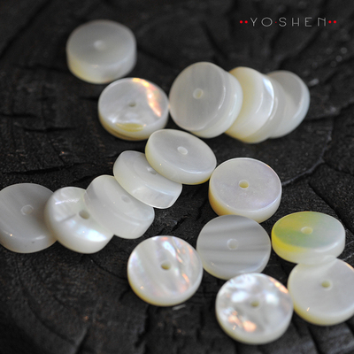 超人气纯手工自然打磨宝光四溢螺钿隔片佛珠菩提手串配饰纯净天然