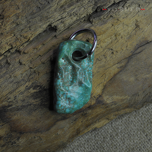 冲人气特价原生态随型刀铲陨石坑松石吊坠挂件侧挂佛珠手串配饰