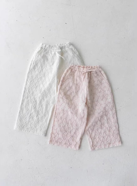 防蚊裤女童A类26pippi纯棉薄款夏季女童蕾丝直筒裤空调裤女宝纯棉