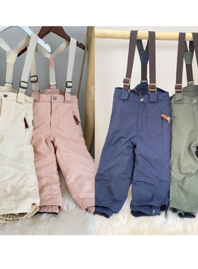 儿童滑雪裤背带裤ins2024秋冬男女童防水保暖高品质雪地裤滑雪服