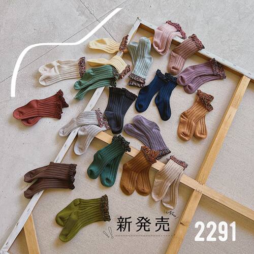 18色colle新款西班牙女童碎花边短筒袜儿童短袜可爱宝宝公主袜子