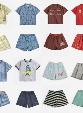 2026ss夏季新款bobo系列男童衬衫短裤套装幼儿园儿童短袖休闲套装