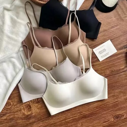 法式无钢圈文胸女大胸显小超薄蕾丝全罩杯收副乳聚拢内衣3606