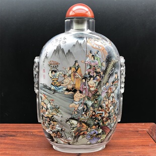 一百单八将内画鼻烟壶商务外事特色纯手绘瓶内画收藏摆件送好友