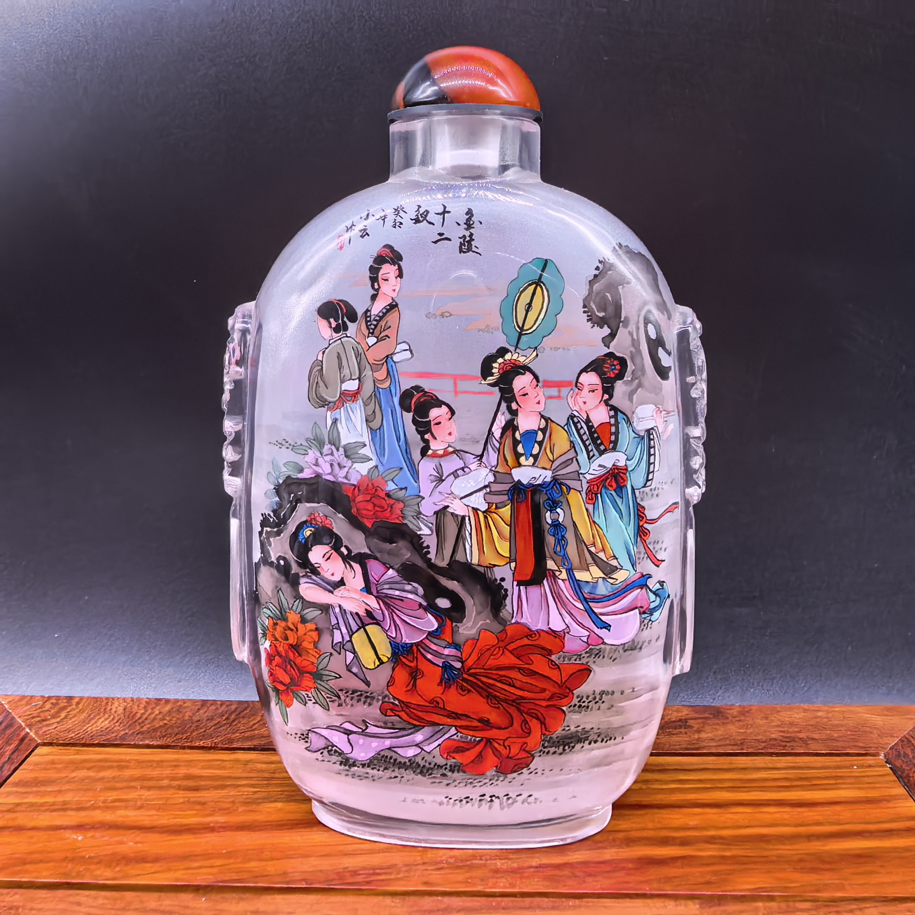 诚信内画鼻烟壶内兽头雕刻外事商务送长辈收藏摆件礼品