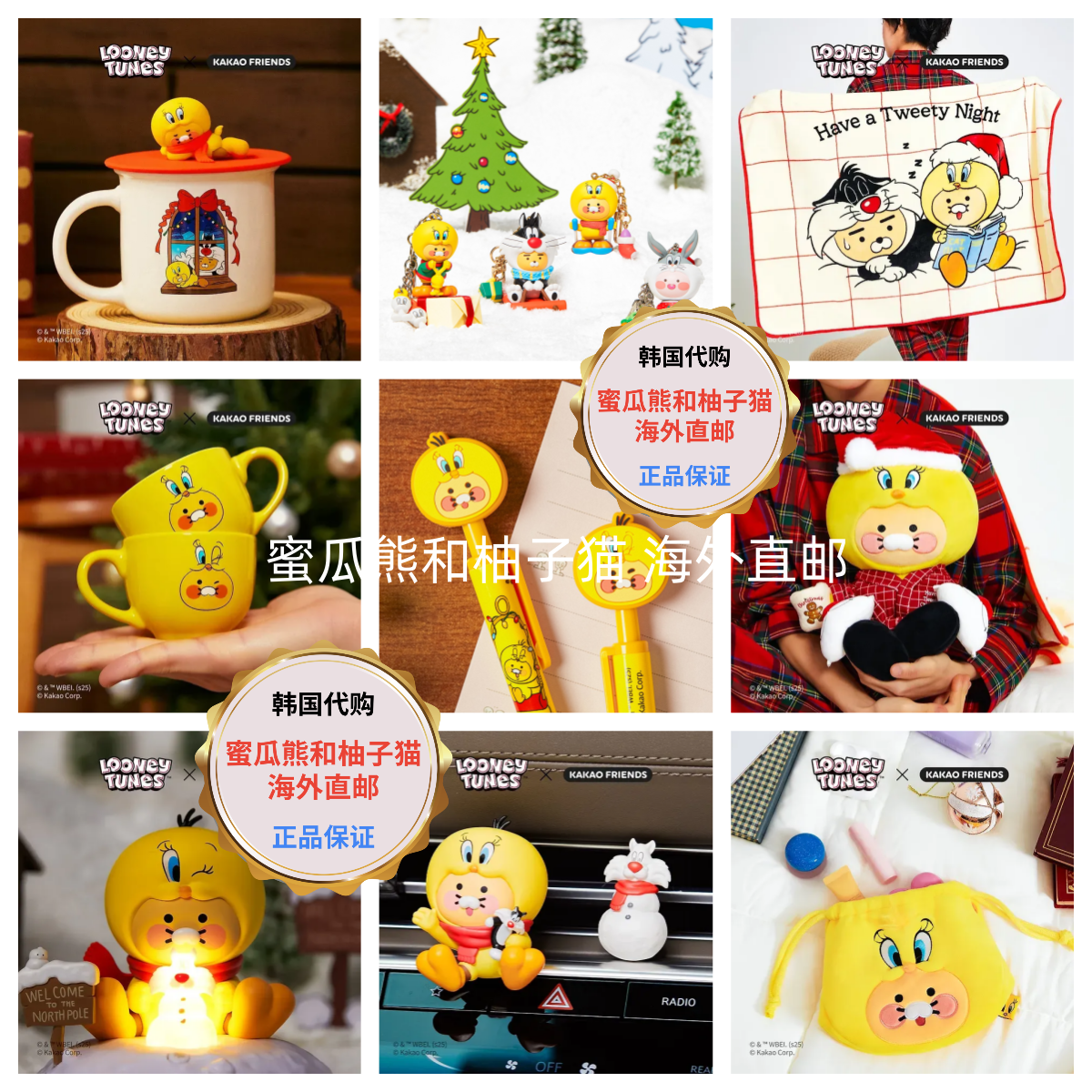 韩国直邮KAKAO FRIENDS联名卡通春植毯子圣诞礼物玩偶钥匙扣包笔