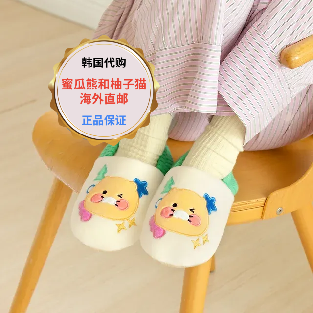 韩国直邮kakao可爱春植棉拖鞋家居棉鞋室内保暖毛绒居家拖鞋冬季