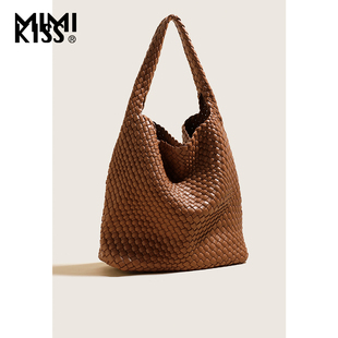 MIMIKISS托特包大容量编织包包女2025新款通勤菜篮子包手提单肩包