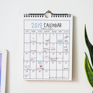 手绘简约挂式日历计划