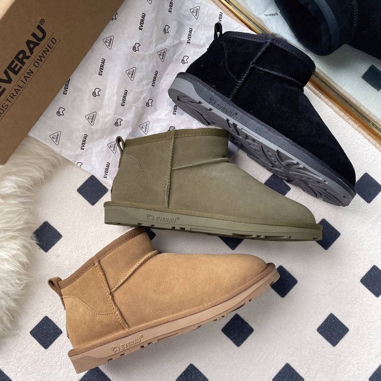 EVERAU超短筒迷你筒冬季雪地靴