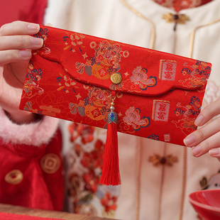 马年万元布艺红包袋创意中国风宝宝满月礼金袋新年利是封节日通用
