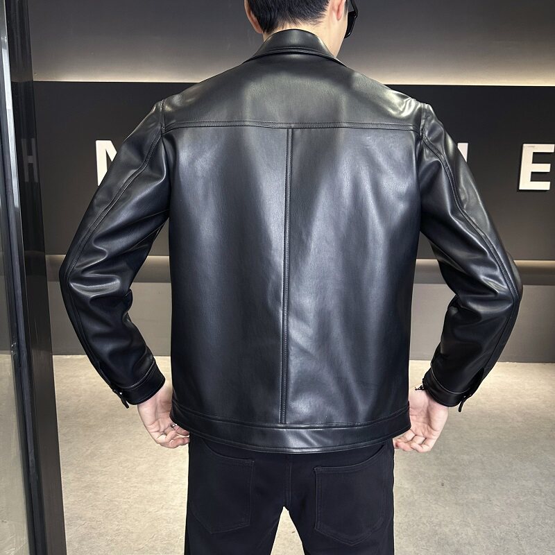2025年春装新款翻领皮衣男装钱塘60068207P175真模,男装皮衣,钱塘6006(原3029)