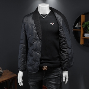 2025秋冬装刺绣针织领西装羽绒服男 钱塘6006-9108-P265 假模图片